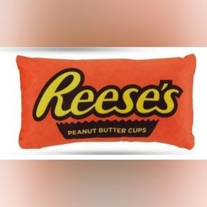 Reese's Peeces Peanut Butter Cup Candy Bar Soft Plush Squeaky Dog Toy NEW NWT